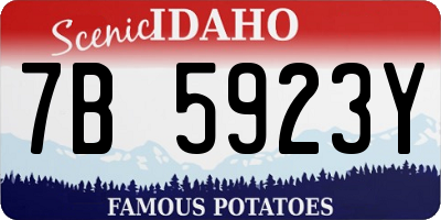 ID license plate 7B5923Y
