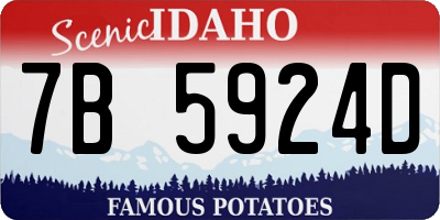 ID license plate 7B5924D