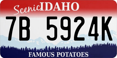 ID license plate 7B5924K