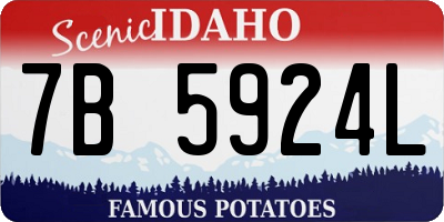 ID license plate 7B5924L
