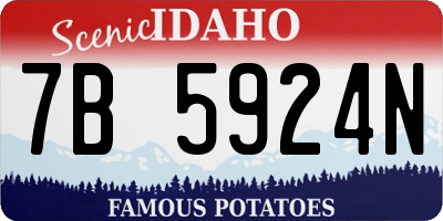 ID license plate 7B5924N