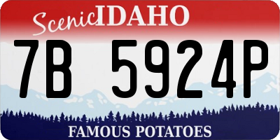 ID license plate 7B5924P