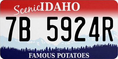 ID license plate 7B5924R