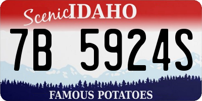 ID license plate 7B5924S