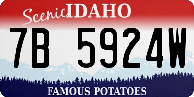 ID license plate 7B5924W