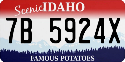 ID license plate 7B5924X
