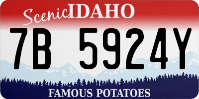 ID license plate 7B5924Y