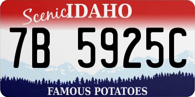 ID license plate 7B5925C