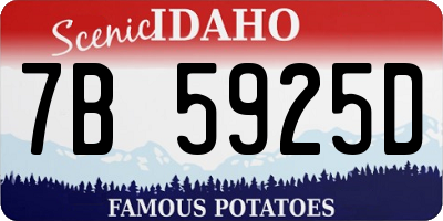 ID license plate 7B5925D