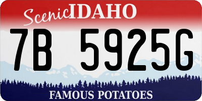 ID license plate 7B5925G