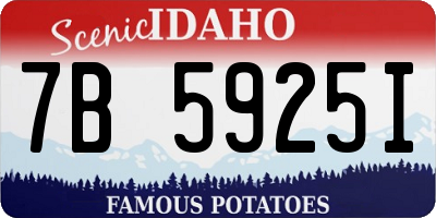 ID license plate 7B5925I