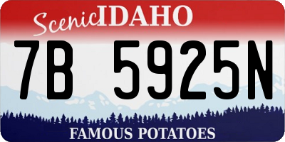ID license plate 7B5925N
