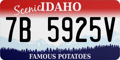 ID license plate 7B5925V