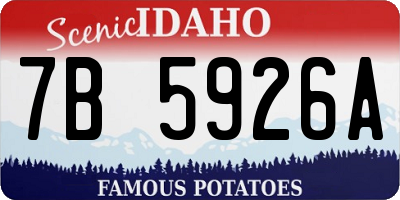 ID license plate 7B5926A
