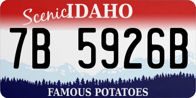 ID license plate 7B5926B
