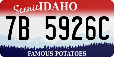 ID license plate 7B5926C