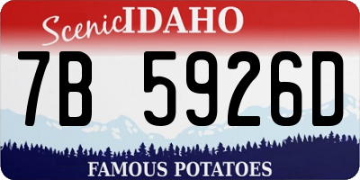 ID license plate 7B5926D