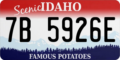 ID license plate 7B5926E