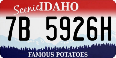 ID license plate 7B5926H