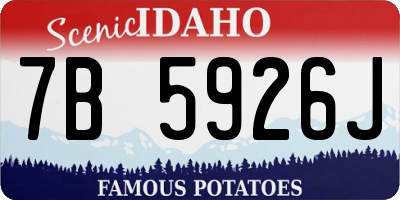 ID license plate 7B5926J