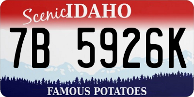 ID license plate 7B5926K