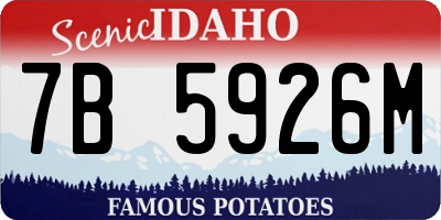 ID license plate 7B5926M