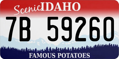 ID license plate 7B5926O