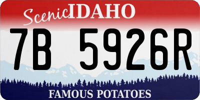 ID license plate 7B5926R