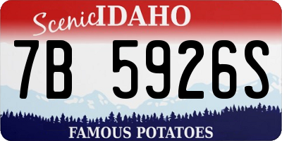 ID license plate 7B5926S