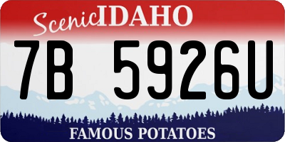 ID license plate 7B5926U