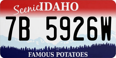 ID license plate 7B5926W