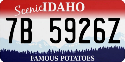 ID license plate 7B5926Z