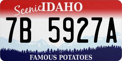 ID license plate 7B5927A