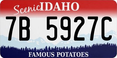 ID license plate 7B5927C