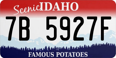 ID license plate 7B5927F