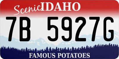 ID license plate 7B5927G