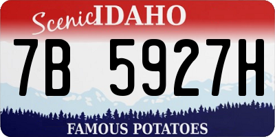 ID license plate 7B5927H