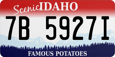 ID license plate 7B5927I