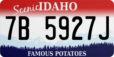 ID license plate 7B5927J