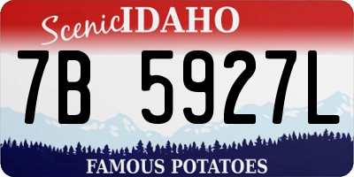 ID license plate 7B5927L