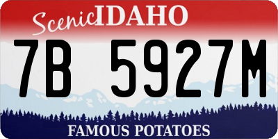 ID license plate 7B5927M