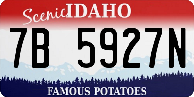ID license plate 7B5927N