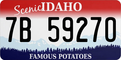 ID license plate 7B5927O