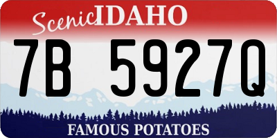 ID license plate 7B5927Q
