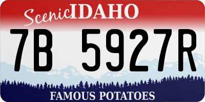 ID license plate 7B5927R