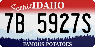 ID license plate 7B5927S