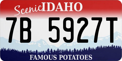 ID license plate 7B5927T