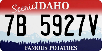 ID license plate 7B5927V