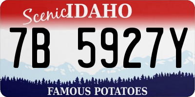 ID license plate 7B5927Y