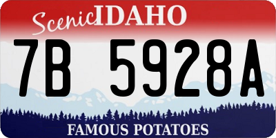 ID license plate 7B5928A